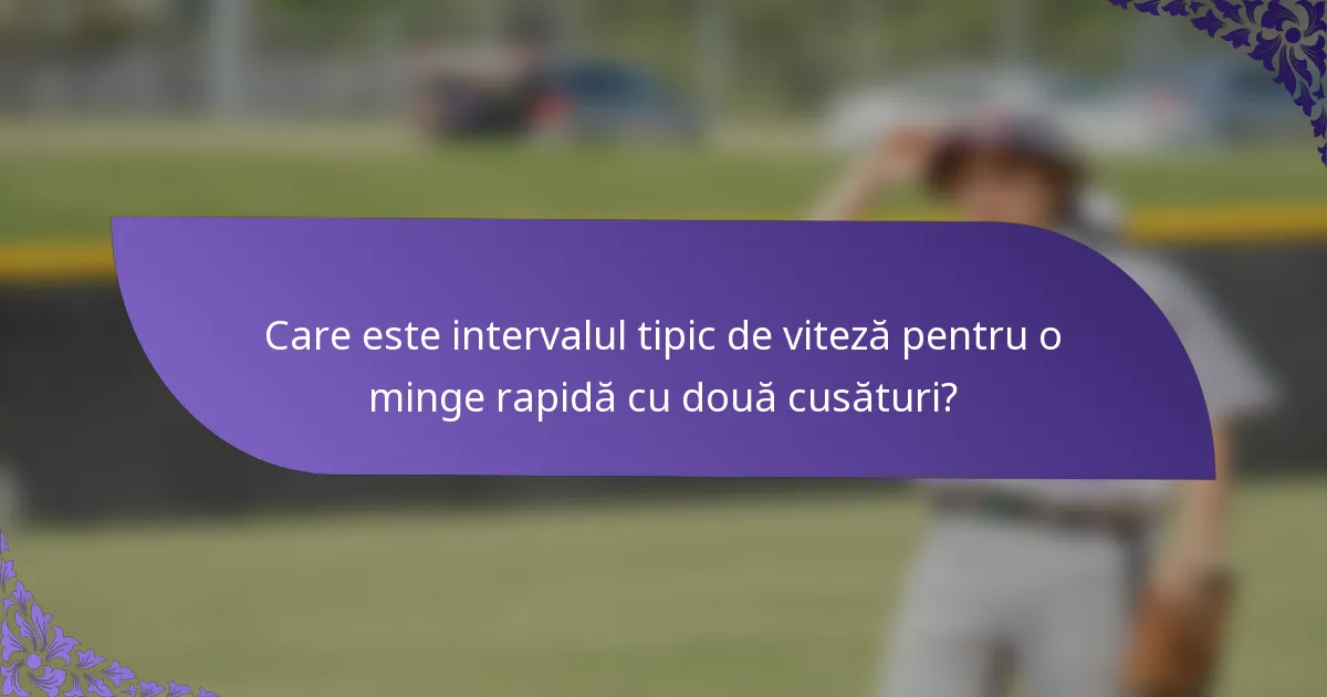 Care este intervalul tipic de viteză pentru o minge rapidă cu două cusături?