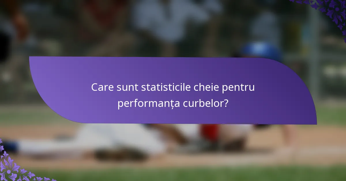 Care sunt statisticile cheie pentru performanța curbelor?