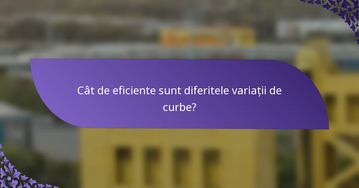 Cât de eficiente sunt diferitele variații de curbe?