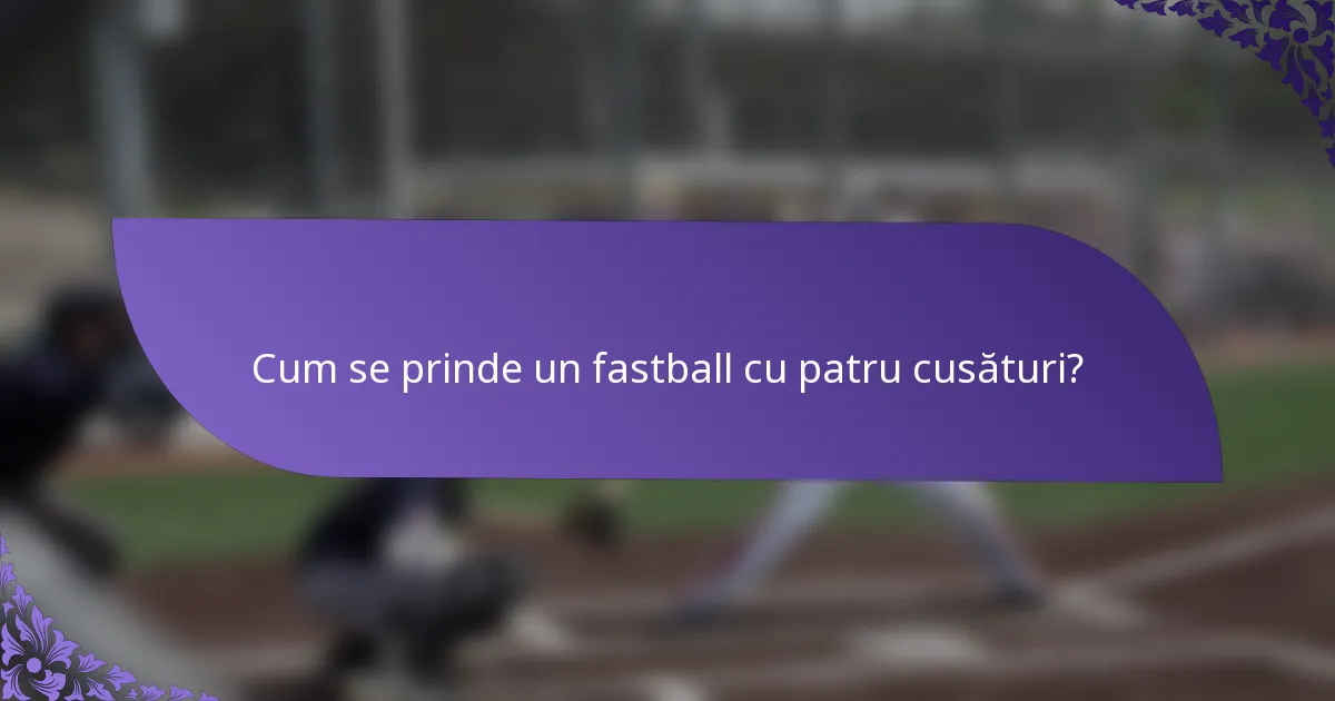 Cum se prinde un fastball cu patru cusături?